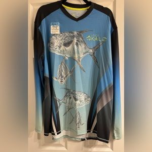 Men’s Locoskilz performance fishing, long sleeve salvage, mesh, T-shirt
